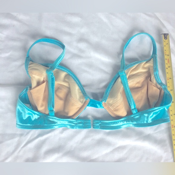 90’s gorgeous mossimo metallic teal bra like bikini top. - Picture 4 of 4